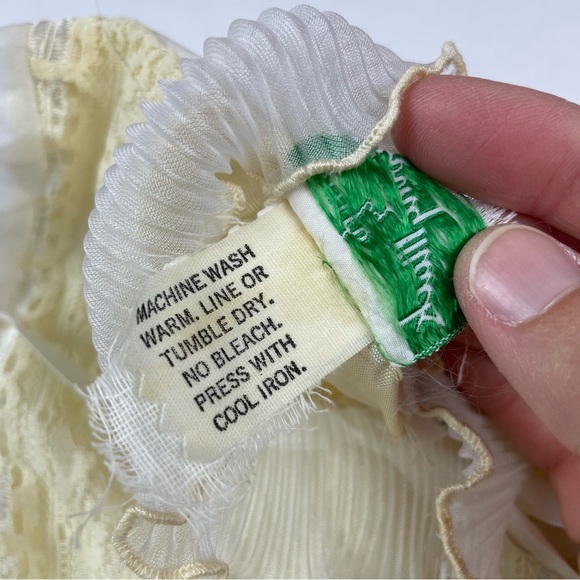 Irving Mack Vintage Cream Ivory White Dress Long Sleeve Ruffle Girl Classic - Picture 6 of 9